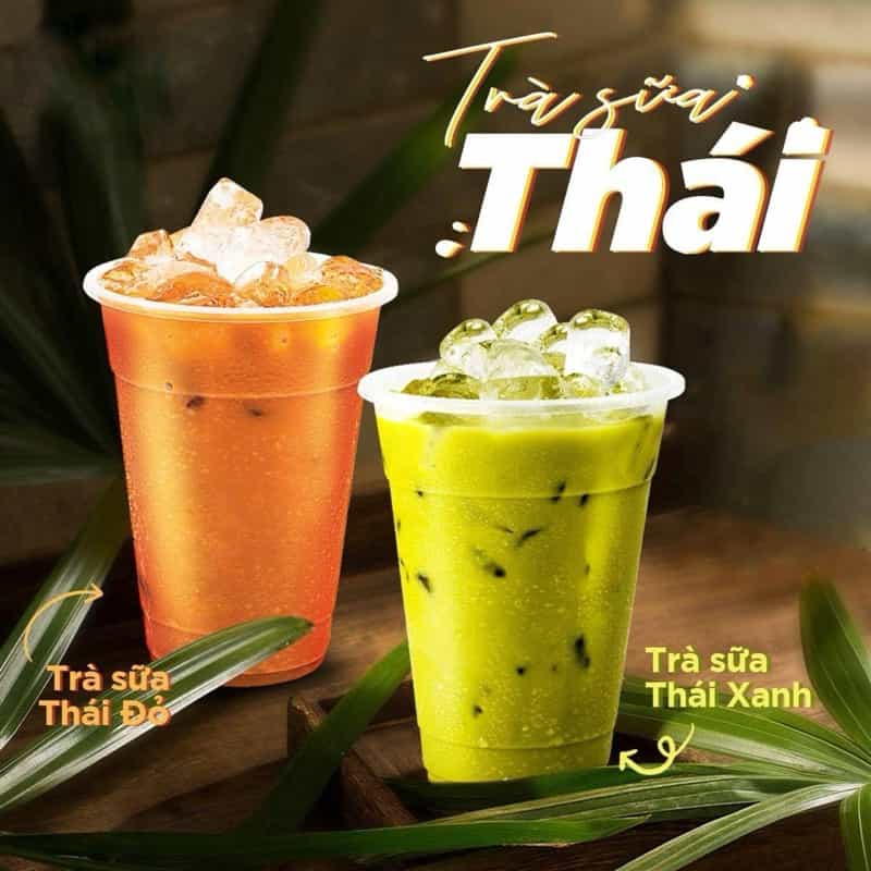 Trà sữa thái xanh thái đỏ sẽ được tìm thấy ở nhiều quán trà sữa ở vùng ven TP.HCM