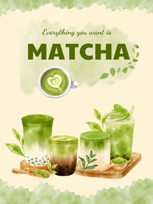 cách pha matcha latte thiết kế menu