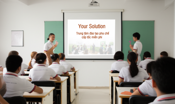 a group of students in a classroom